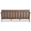 Baxton Studio Bianca Fabric Sofa in Light Gray and Walnut Brown
