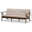 Baxton Studio Bianca Fabric Sofa in Light Gray and Walnut Brown