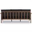 Baxton Studio Venza Faux Leather Sofa in Black and Walnut Brown