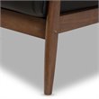 Baxton Studio Venza Faux Leather Sofa in Black and Walnut Brown
