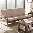 Baxton Studio Venza Fabric Sofa in Light Brown and Walnut Brown