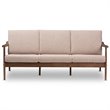 Baxton Studio Venza Fabric Sofa in Light Brown and Walnut Brown