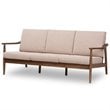 Baxton Studio Venza Fabric Sofa in Light Brown and Walnut Brown