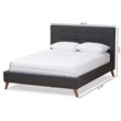 Baxton Studio Valencia Upholstered Queen Platform Bed in Dark Gray