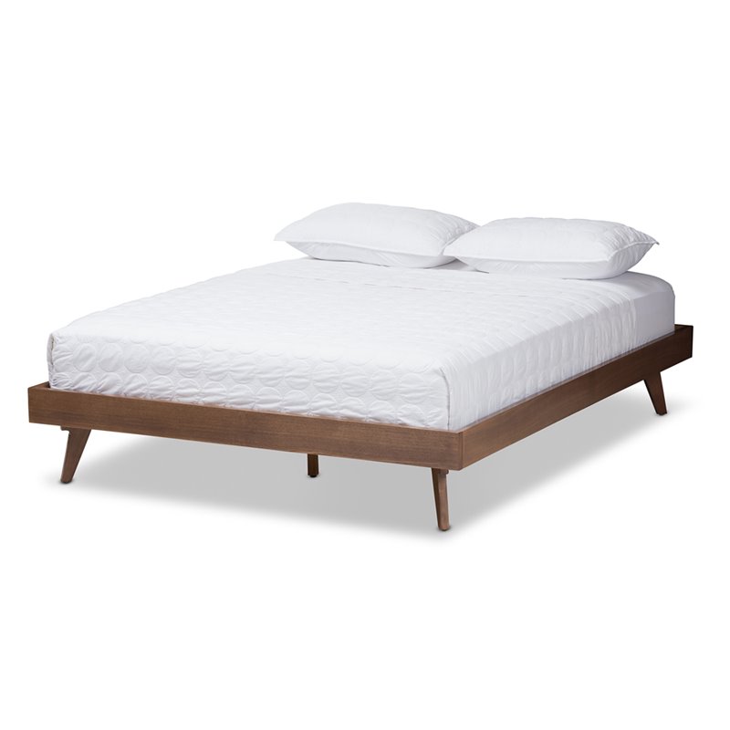 Baxton Studio Jacob Full Platform Bed in Walnut Brown