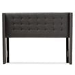 Baxton Studio Ginaro King Panel Wood Headboard in Dark Gray