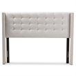 Baxton Studio Ginaro King Panel Headboard in Grayish Beige