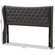 Baxton Studio Cadence Queen Winged Panel Headboard in Dark Gray