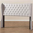 Baxton Studio Cadence Queen Winged Panel Headboard in Grayish Beige