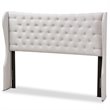 Baxton Studio Cadence King Winged Panel Headboard in Grayish Beige