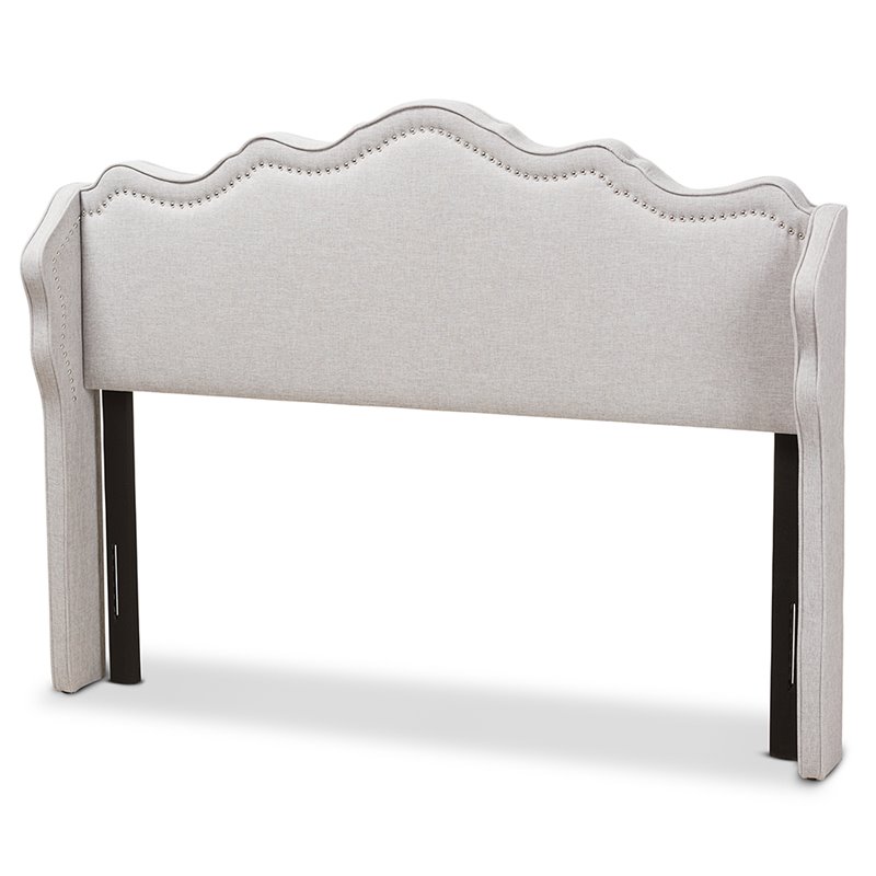 Baxton Studio Nadeen Queen Winged Panel Headboard in Grayish Beige