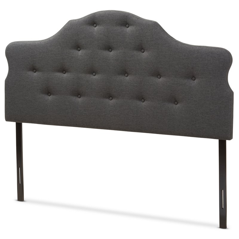 Baxton Studio Dacia Tufted King Panel Headboard in Dark Gray 7790