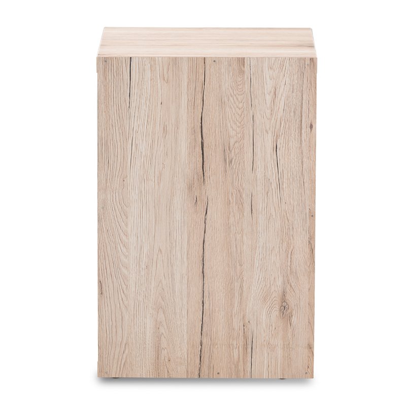 Baxton Studio Pandora 2 Drawer Nightstand in Gray and Oak Brown