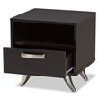 Baxton Studio Warwick 1 Drawer End Table in Dark Brown