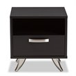 Baxton Studio Warwick 1 Drawer End Table in Dark Brown
