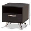 Baxton Studio Warwick 1 Drawer End Table in Dark Brown