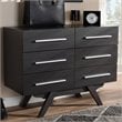 Baxton Studio Auburn 6 Drawer Double Dresser in Dark Brown