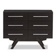 Baxton Studio Auburn 6 Drawer Double Dresser in Dark Brown