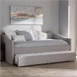 Baxton Studio Kaija Fabric Daybed with Trundle in Grayish Beige