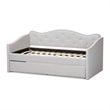 Baxton Studio Kaija Fabric Daybed with Trundle in Grayish Beige
