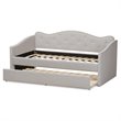 Baxton Studio Kaija Fabric Daybed with Trundle in Grayish Beige