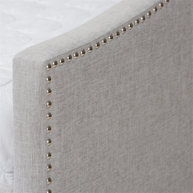 Baxton Studio Kaija Fabric Daybed with Trundle in Grayish Beige