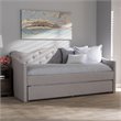 Baxton Studio Kaija Fabric Daybed with Trundle in Grayish Beige