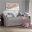 Baxton Studio Kaija Fabric Daybed with Trundle in Grayish Beige