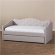 Baxton Studio Kaija Fabric Daybed with Trundle in Grayish Beige