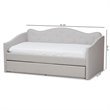 Baxton Studio Kaija Fabric Daybed with Trundle in Grayish Beige