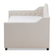 Baxton Studio Perry Fabric Daybed with Trundle in Light Beige