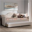 Baxton Studio Perry Fabric Daybed with Trundle in Light Beige