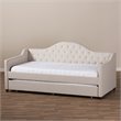 Baxton Studio Perry Fabric Daybed with Trundle in Light Beige