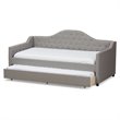 Baxton Studio Perry Fabric Daybed with Trundle in Light Gray