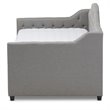 Baxton Studio Perry Fabric Daybed with Trundle in Light Gray