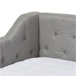 Baxton Studio Perry Fabric Daybed with Trundle in Light Gray