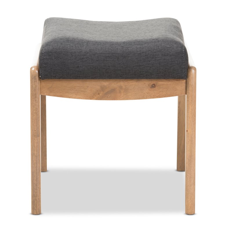 Baxton Studio Wera Fabric Ottoman in Dark Gray