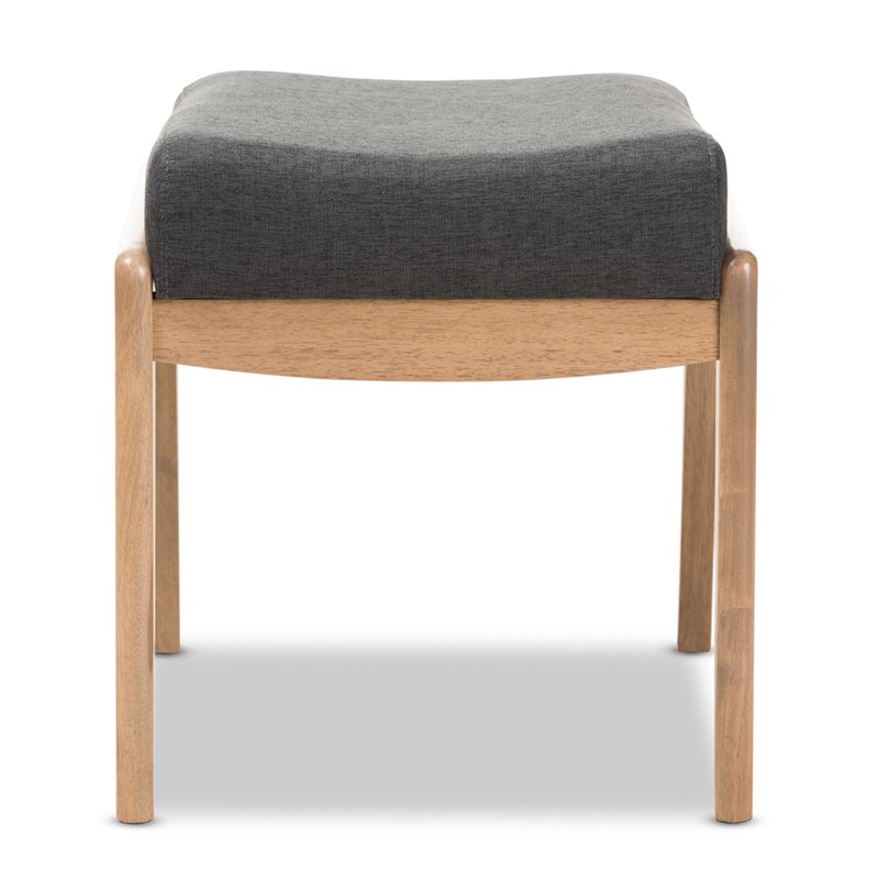 Baxton Studio Wera Fabric Ottoman in Dark Gray