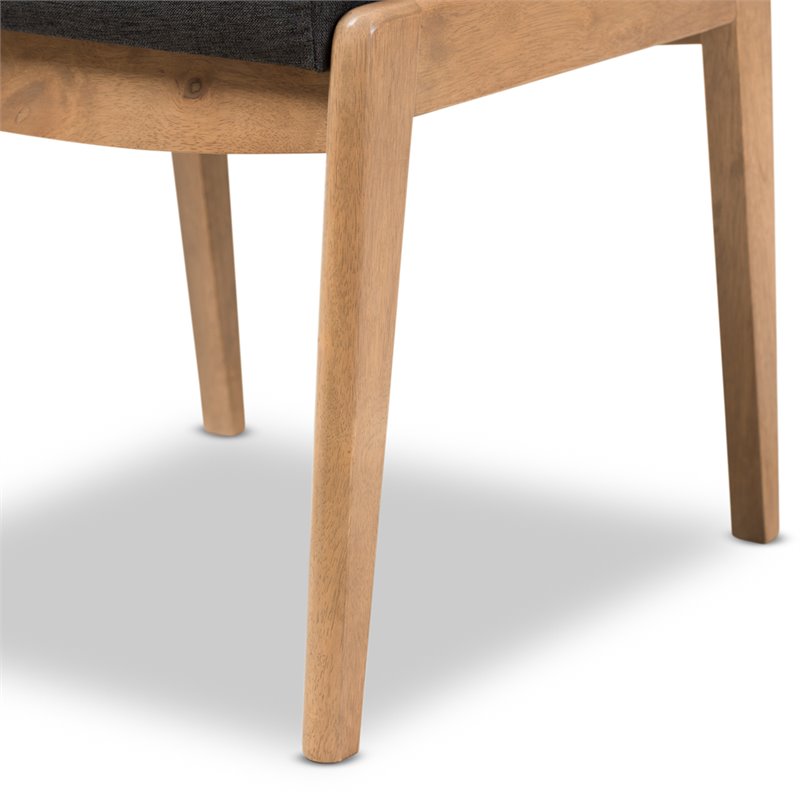 Baxton Studio Wera Fabric Ottoman in Dark Gray