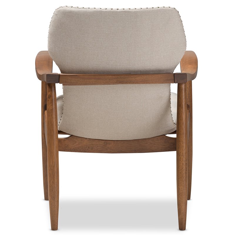 Baxton Studio Hadley Accent Arm Chair in Light Beige