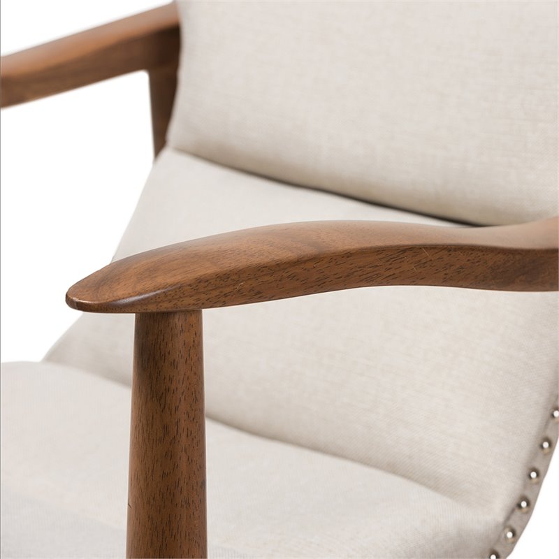 Baxton Studio Hadley Accent Arm Chair in Light Beige