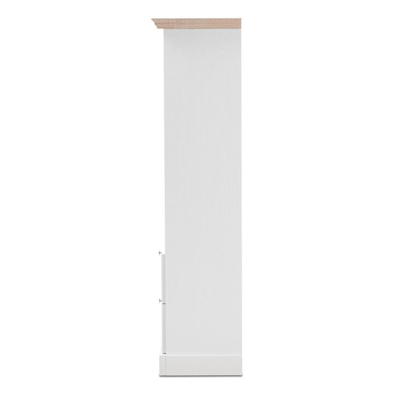 Baxton Studio Anna 2 Shelf Bookcase in White and Natural