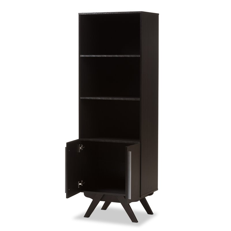 Baxton Studio Ashfield 3 Shelf Bookcase in Dark Brown