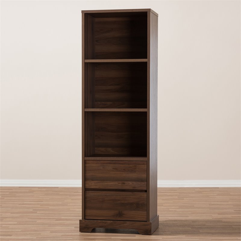Baxton Studio Burnwood 3 Shelf Bookcase in Brown Cymax Business