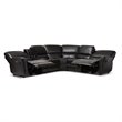 Baxton Studio Amaris 5 Piece Leather Reclining Sectional in Black