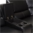 Baxton Studio Amaris 5 Piece Leather Reclining Sectional in Black
