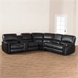 Baxton Studio Amaris 5 Piece Leather Reclining Sectional in Black