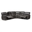 Baxton Studio Amaris 5 Piece Leather Reclining Sectional in Gray
