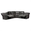 Baxton Studio Amaris 5 Piece Leather Reclining Sectional in Gray