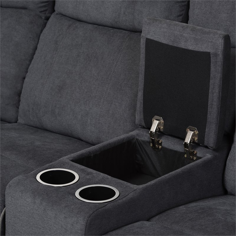 Baxton Studio Sabella 7 Piece Reclining Sectional In Dark Gray 7893 - Dark Gray Reclining Sectional Sofa Baxton Studio Sabella 7 Piece Reclining Sectional In Dark Gray 7893 - Dark Gray Reclining Sectional Sofa